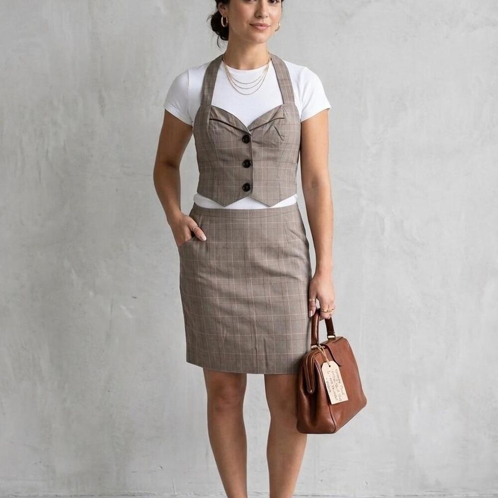 Vintage y2k Women's matching Vest and Skirt